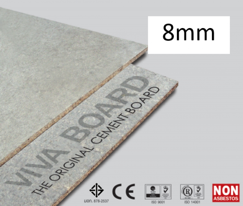 VIVA วีว่าบอร์ด ไม้อัดซิเมนต์ ขนาด 8 mm Viva ขอบเรียบ