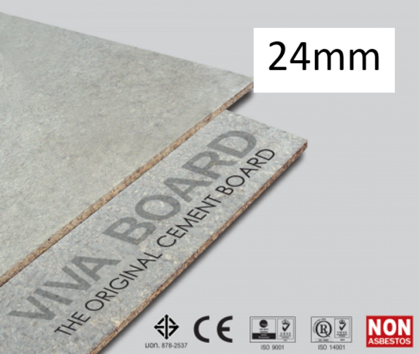 VIVA วีว่าบอร์ด ไม้อัดซิเมนต์ ขนาด 24 mm Viva ขอบเรียบ
