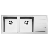 SMEG อ่างล้างจานสเตนเลส 2 หลุม (ซ้าย) มีที่พักจาน แบบฝังบนเคาน์เตอร์ รุ่น LD116D-2