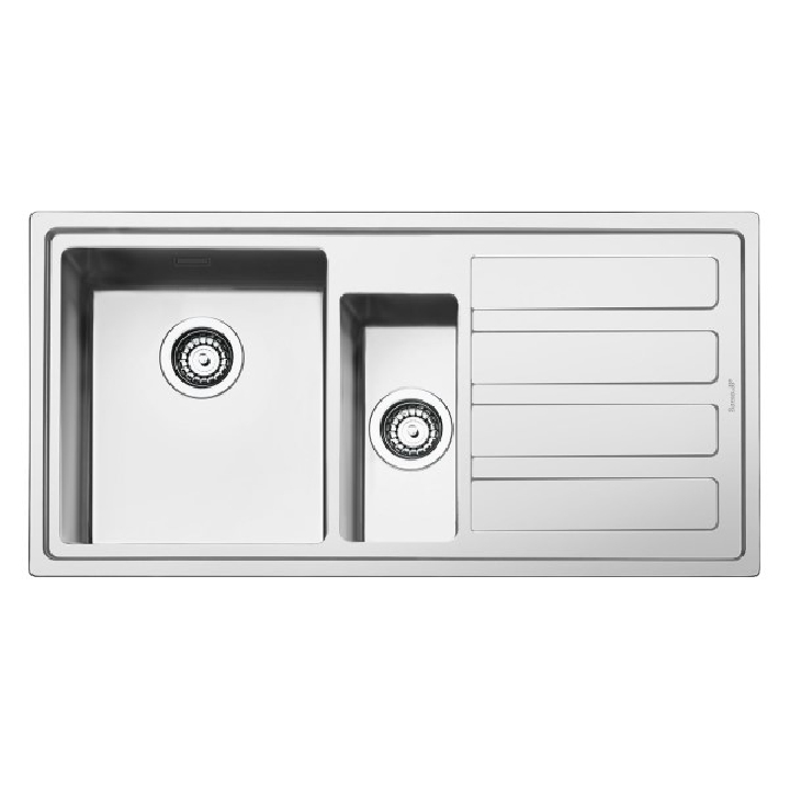 SMEG อ่างล้างจานสเตนเลส 1½ หลุม (ซ้าย) มีที่พักจาน แบบฝังบนเคาน์เตอร์ รุ่น LD102D-2