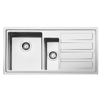 SMEG อ่างล้างจานสเตนเลส 1½ หลุม (ซ้าย) มีที่พักจาน แบบฝังบนเคาน์เตอร์ รุ่น LD102D-2