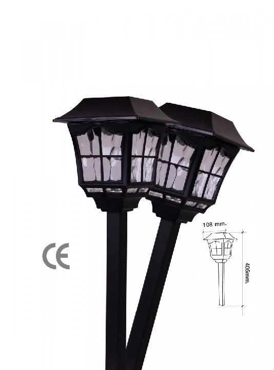 HI-TEK โคมไฟโซล่า LED แบบปักดิน ไพน์ สีดำ (แพ็ค 2)