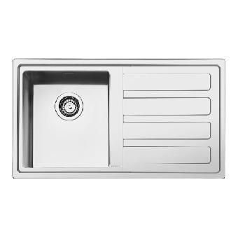 SMEG อ่างล้างจานสเตนเลส 1 หลุม (ซ้าย) มีที่พักจาน แบบฝังบนเคาน์เตอร์ รุ่น LG861D-2