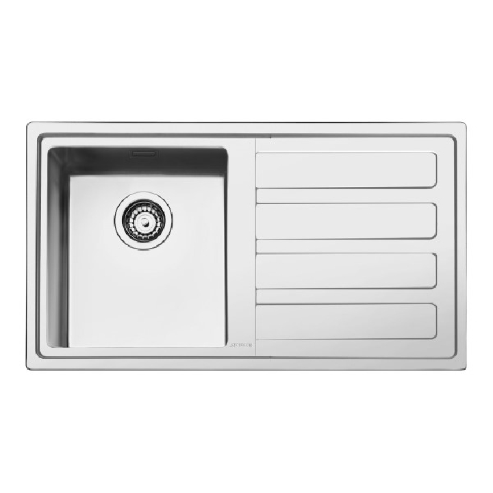 SMEG อ่างล้างจานสเตนเลส 1 หลุม (ซ้าย) มีที่พักจาน แบบฝังบนเคาน์เตอร์ รุ่น LD861D-2