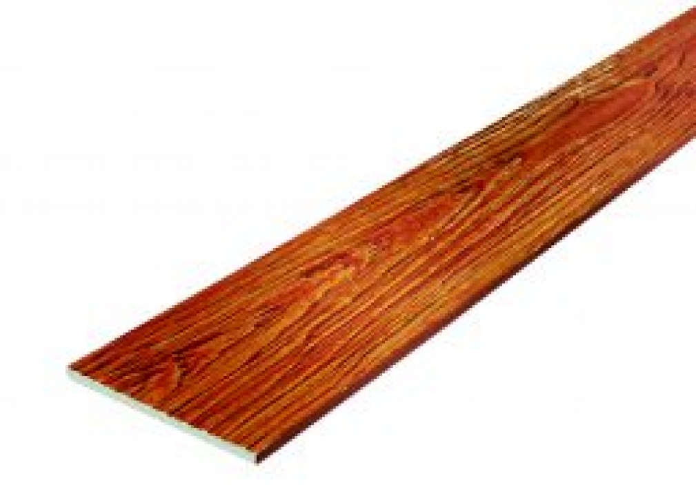 ไม้ฝา ตราเฌอร่า รุ่นขอบตรง ลายสัก สีสักทอง Shera