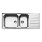 SMEG อ่างล้างจานสเตนเลส 2 หลุม (ซ้าย) มีที่พักจาน แบบฝังบนเคาน์เตอร์ รุ่น LG116D-2