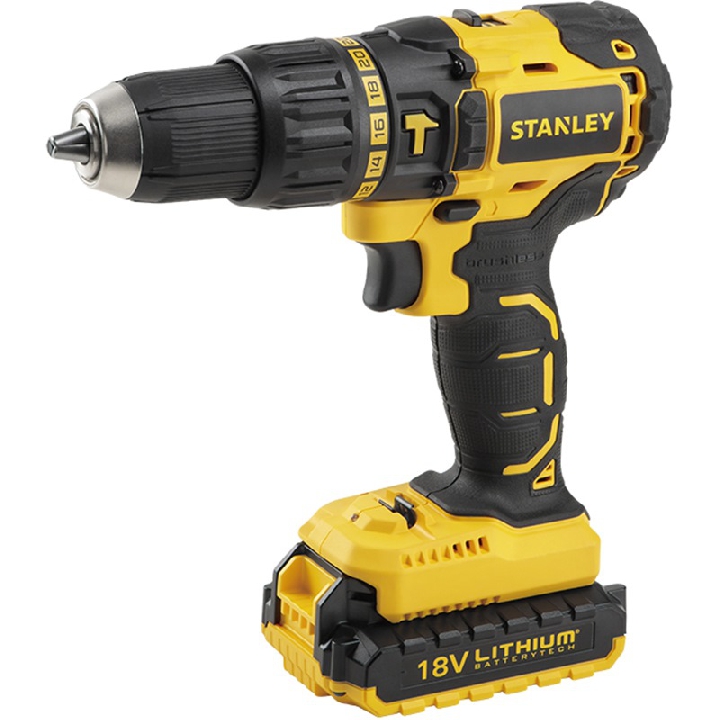STANLEY สว่านกระแทง ไร้แปลงถ่าน แบตฯ 2.0AH 2 ก้อน 18V