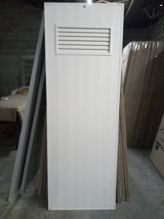 ประตูPVC Metro-Tech รุ่นTiger TD14 แบบบานเกล็ด1-4บาน สีครีม , สีเทา 80*200