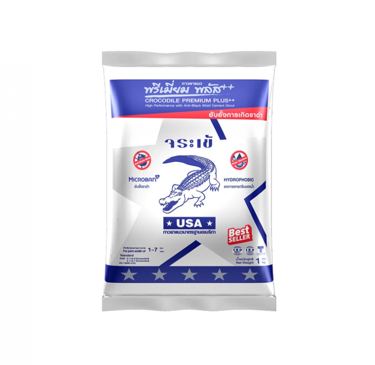 กาวยาแนว จระเข้ พรีเมี่ยมพลัส ยับยั้งราดำ สำหรับร่อง 1-7 mm จระเข้