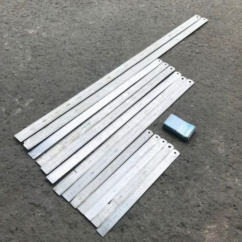 Risou g687 Shinwa ฯลฯสเกลตรงสแตนเลส 300mm x 5 จุด/600mm x 6 จุด/1000mm x 2 จุดเครื่องมือวัดสเกลไม้บรรทัดรวม 13 ชิ้น