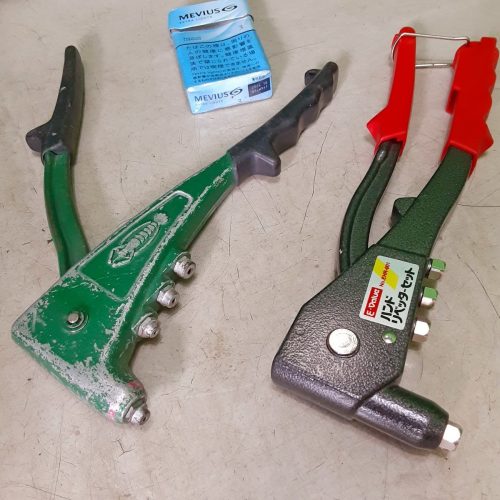 Sumitomo d754 Lobster Fujiwara Sangyo เครื่องตอกหมุดมือ (HR-002) (EHR-001) ความยาวรวมประมาณ 260 มม. ความจุ (2.4/3.2/4.0/4.8 มม.) รวม 2 ชิ้น