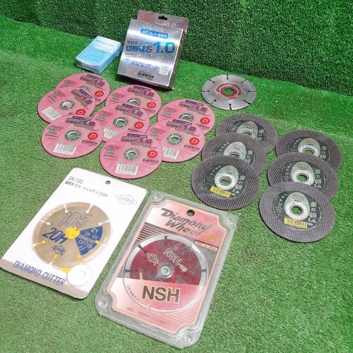 Yoki C315 Sankyo Diatech Resiton และอื่นๆหินลับมีดหินลับเพชรขนาด (เส้นผ่านศูนย์กลางภายนอก φ105 x เส้นผ่านศูนย์กลางภายใน 15/20 x ความหนา 1/1.6/1.8 มม.) รวม 16 ชิ้น + โบนัส 1 ชิ้น