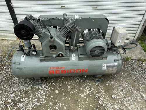 ปั๊มลม HITACHI Hitachi Bebicon 3.7kw 3.7P-9.5VA5 50Hz 5 แรงม้าความจุถัง 125L 3 เฟส 200V ยืนยันการทำงาน!
