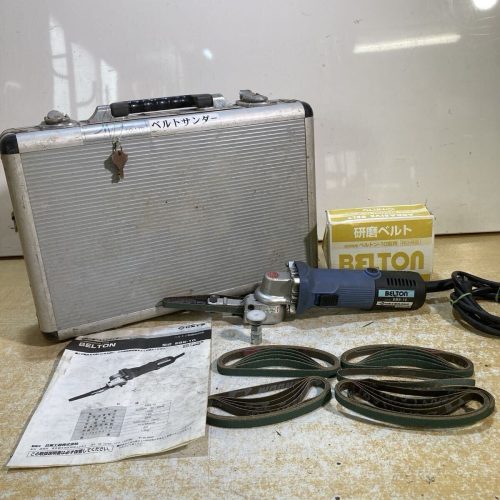 R Nitto Kohki Electric Belton EBS-10 เครื่องขัดสายพาน 100V ยืนยันการทำงานของสายพานขัดแล้ว