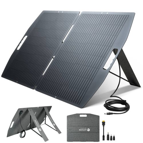 แผงโซลาร์เซลล์ 100W ใหม่ 18.5V แผงโซลาร์เซลล์แบบ Monocrystalline พับได้ ETFE อัตราการแปลง 22.5% IP65 แท่นชาร์จเร็วรวมแหล่งจ่ายไฟแบบพกพา Yinleader
