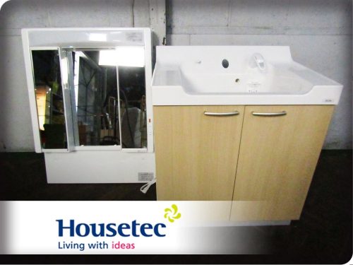 ตู้โชว์ยังไม่ได้ใช้ Housetec Lavabo W75 โต๊ะเครื่องแป้ง/กระจกสามด้าน/ตู้กระจก/โต๊ะเครื่องแป้งห้องน้ำ 200,000 ymm4626m