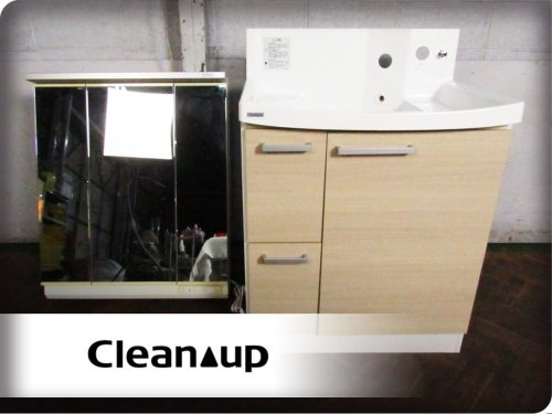 สิ่งของจัดแสดง Unused Cleanup FANCIO w75 โต๊ะเครื่องแป้ง/กระจกสามด้าน/ตู้กระจกโต๊ะเครื่องแป้งห้องน้ำ 240,000 ymm4525k
