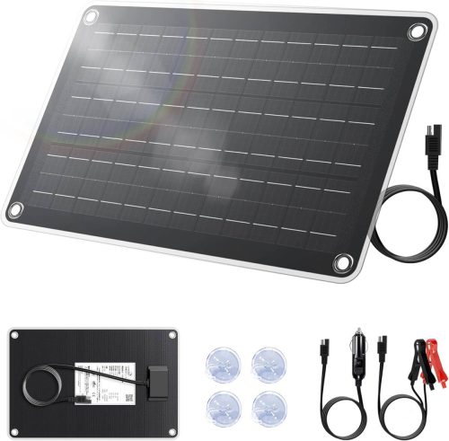 ใหม่แผงโซลาร์เซลล์ 20W ประสิทธิภาพการแปลง 22.5% 12V การบำรุงรักษาชาร์จแผงโซลาร์เซลล์ Monocrystalline PET วัสดุ IP68 กันน้ำพร้อมกับไฟ LED Camping Yinleader