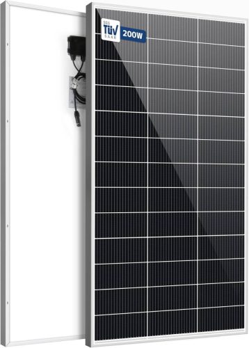 แผงโซลาร์เซลล์ใหม่ 200W 1 ชิ้นประสิทธิภาพการแปลงคริสตัลเดี่ยว 25% แผงโซลาร์เซลล์ชาร์จพลังงานแสงอาทิตย์ MC4 และสายเคเบิล 90 ซม.รวมมาตรการตอบโต้ภัยพิบัติ Yinleader