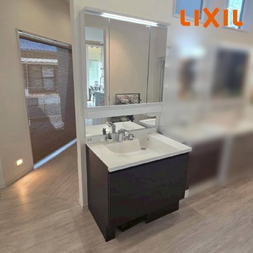 โชว์รูมจัดแสดงโต๊ะเครื่องแป้งห้องน้ำ LIXIL Lumisys กระจกสามด้านกว้าง 90ซม./D5135