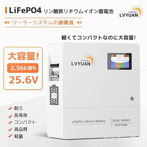 ใหม่ LiFePO4 แบตเตอรี่ลิเธียมเหล็กฟอสเฟต 25.6V 100AH ​​​​2.56kWh บ้านพลังงานแสงอาทิตย์ระบบเก็บแบตเตอรี่ Camping Solar Power Generation LVYUAN