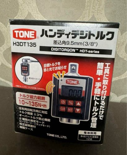 Unused TONE Handy Digital Torque H3DT135 ตัวขับ 9.5 มม. (3/8) สีดำ 135N・m