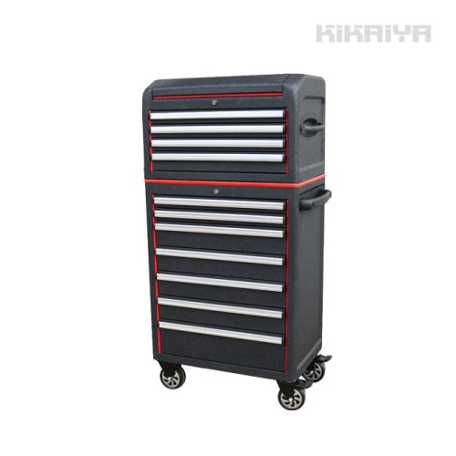 ตู้ล้อเลื่อน Chest &amp; Cabinet ชุด 7 ชั้นWrinkle Paint Black x Red Matte Tool Box KIKAIYA