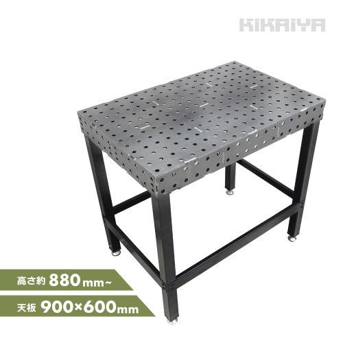 โต๊ะเชื่อมพร้อมถาดเครื่องมือ 3D W900 x D600 x H880mm แผ่นด้านบนหนา 5มม. รู16มม. โต๊ะทำงานเชื่อม KIKAIYA