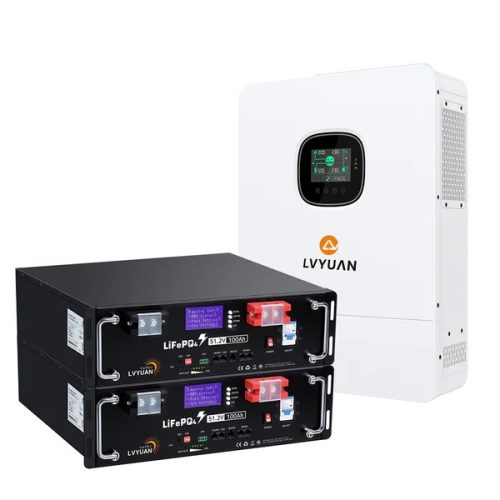 ใหม่เอาต์พุต AC6500W Single-phase 3-wire 100V / 200V Compatible Power storage 10.24KWH Hybrid power storage system (rack type) with battery UPS function BMS Protection LVYUAN