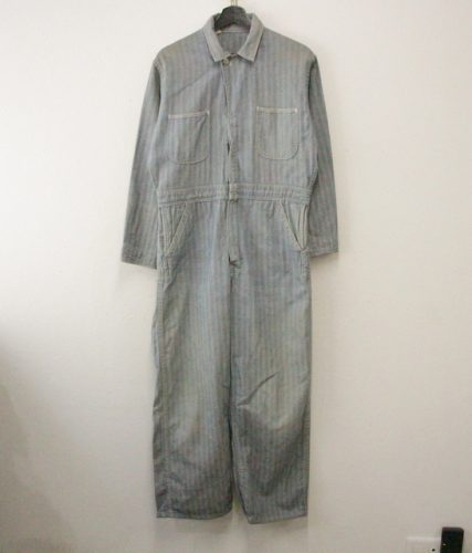 f552 60s Vintage Hickory All-in-One Made in the 1960s Size 38 Navy Navy Coverall Work American Casual Street Used Clothes เสื้อผ้ามือสองขายส่ง