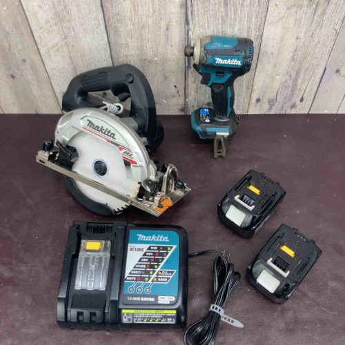 (มือสอง) สว่านกระแทกไร้สาย Makita TD171DRGXB เลื่อยวงเดือนไร้สาย HS631DZB ชุด 2 ชิ้น (ร้าน Higashi Yamato)