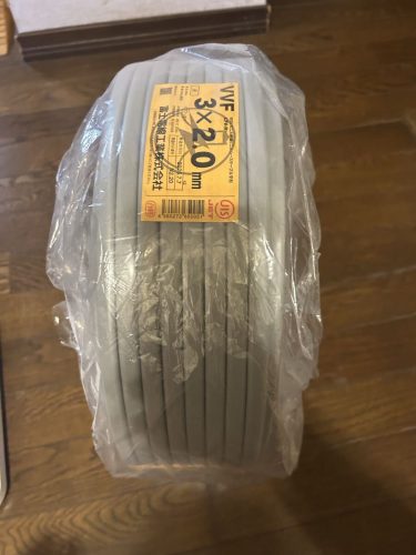 Fuji Electric Wire Industry VVF 3×2.0มม. 100ม. ฉนวนไวนิล 600V สายเคเบิลปลอกไวนิลชนิดแบนประมาณ 10 กก