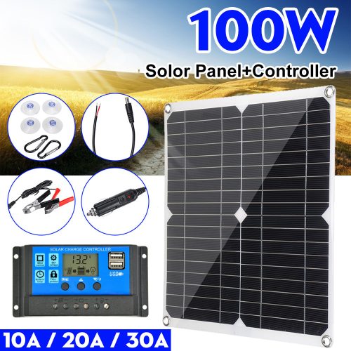 มาใหม่ล่าสุดคุณภาพสูง 100W Dual 12V 5V USB Controller แบตเตอรี่กันน้ำ Poly รถ Yacht RV เครื่องชาร์จแบตเตอรี่พลังงานแสงอาทิตย์พร้อม 40A Controller ใหม่