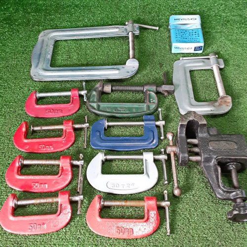 Sumitomo d753 Lobster Aluminium Shaco Vise C Type Barco Type Size (50mm/75mm), Bench Vise (ฐานประมาณ 50mm ปากเปิดประมาณ 25mm) รวม 11 ชิ้น
