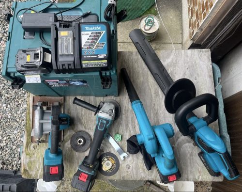 Makita ใช้งานร่วมกับแบตเตอรี่ 18V Rapid Charger แบตเตอรี่ 21V 4 ก้อน &amp; Charger เครื่องมือไฟฟ้าเลื่อยวงเดือน Sander Blower Hedge Trimmer ชุดใช้