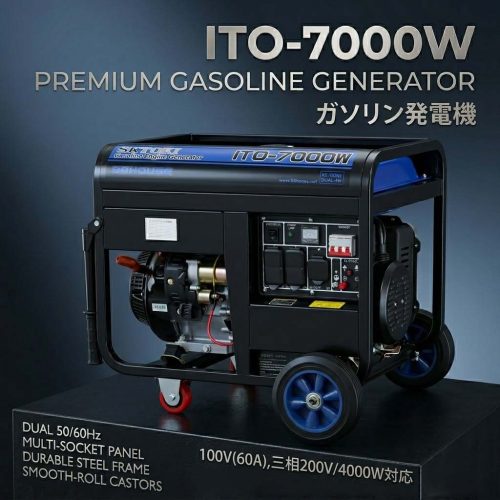 ยอดนิยม U225 สามเฟสเครื่องกำเนิดไฟฟ้ามือถือ Max 7500W 7000W 70A 100V 200V 50Hz 60Hz สามารถใช้พร้อมกันเครื่องยนต์ DIY ทำงาน Disaster Prevention Disaster