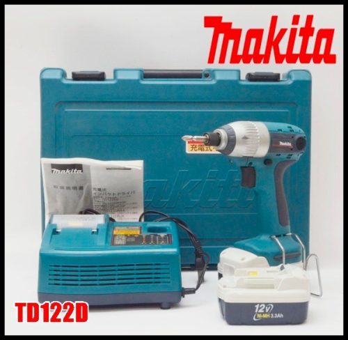 รายการทำงานสว่านกระแทกแบบชาร์จไฟได้ Makita TD122D สีน้ำเงินความเร็วการหมุนสูงสุด 2600rpm จำนวนครั้งสูงสุด 3200rpm แบตเตอรี่เครื่องชาร์จ BH1233B รวมอยู่ด้วย makita