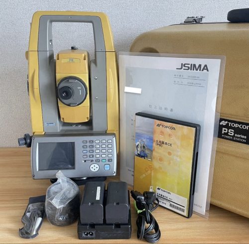 (การสอบเทียบ R7.12.5) TOPCON Total Station PS-105AF อุปกรณ์สำรวจเครื่องสำรวจเครื่องสำรวจรวมแบตเตอรี่ 2 ก้อนไม่ได้ใช้หลังการสอบเทียบปรับเทียบแล้ว