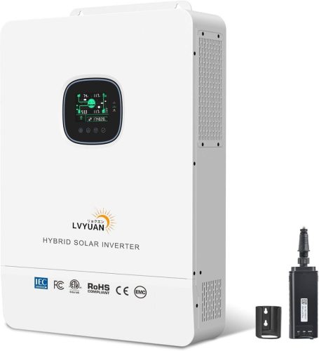 ใหม่ 10KW Off-Grid HYBRID อินเวอร์เตอร์ DC48V TO AC100V/200V เครื่องชาร์จพลังงานแสงอาทิตย์เข้ากันได้กับเฟสเดียวสามสายประเภทคู่มือการใช้งานญี่ปุ่น WiFi รวม LVYUAN