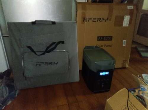 (มือสองสภาพดีมีกล่อง) EcoFlow DELTA 2 + AFERIY 200W Solar Panel Disaster Prevention Set สาย AC ขาด. หมายเหตุ: เก็บเงินปลายทาง