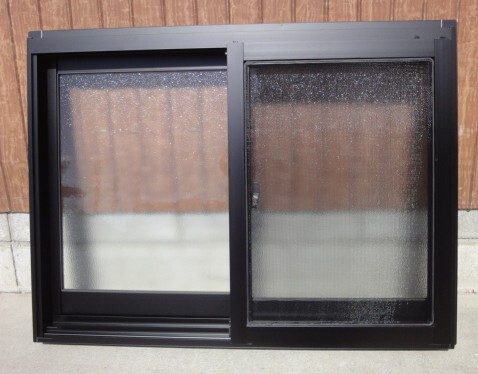 Tostem วงกบหน้าต่างแบบมีตะแกรงอะลูมิเนียมกึ่งภายนอก W780xH570mm 07405 Black Atmos II Renovation Repair Replacement Type Glass
