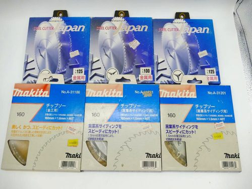 B12 ของที่ไม่ได้ใช้ 6 รายการ Makita Chip Saw 160 No.A-31201/No.A-31186 เครื่องตัดเหล็ก Japan Outer เส้นผ่านศูนย์กลาง 125/100