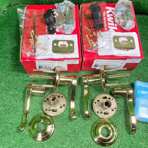 Takumi Kiyoshi.J736 ชุดด่วน/KWIKSET Commonwealth 720CHL ล็อคเปล่าเหมาะสำหรับบานประตูหนา 35-45มม. สำหรับมือซ้ายและขวาสีทองเหลืองขัดเงาชุด ​​2 ชุด