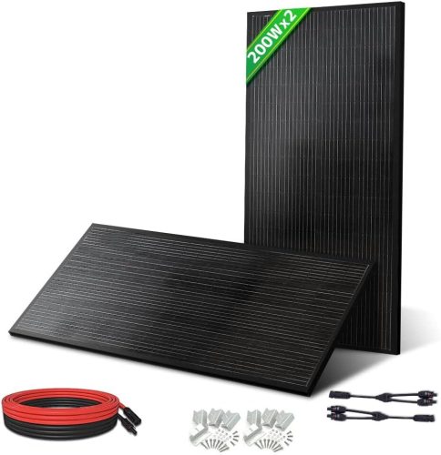 แผงโซลาร์เซลล์ใหม่ 200W แผงโซลาร์เซลล์คริสตัลเดี่ยว 2 ชิ้นประสิทธิภาพการแปลงการชาร์จพลังงานแสงอาทิตย์ 21% ประสิทธิภาพสูงเป็นพิเศษติดตั้งบนระเบียงรถยนต์การป้องกันภัยพิบัติ Yinleader