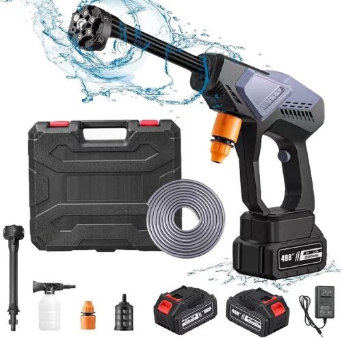 เครื่องฉีดน้ำแรงดันสูงไร้สาย 1080PSI เครื่องซักผ้าไฟฟ้าไร้สายแบบพกพาแบตเตอรี่เครื่องฉีดน้ำแรงดันสูง 6 in 1 หัวฉีดปืนฉีดน้ำแรงดันสูงสำหรับรถยนต์บ้านสวน