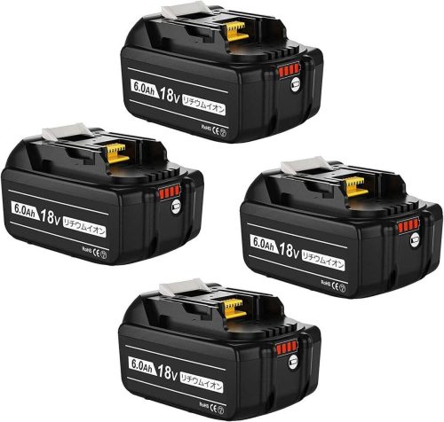 (ชุด 4) แบตเตอรี่ Makita 18V แบตเตอรี่ Makita BL1860B 18V 6.0A แบตเตอรี่ที่ใช้ร่วมกันได้ BL1820B BL1830 BL1840 BL1850 BL1860 BL1860B