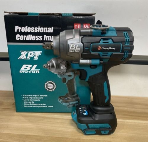 ประแจผลกระทบไฟฟ้าแรงบิด 1000N พร้อมมอเตอร์ไร้แปรงถ่านแบตเตอรี่ Makita 18V ใช้ได้ทั้งเดินหน้าและถอยหลังมีไฟ LED ตัวเครื่อง 144