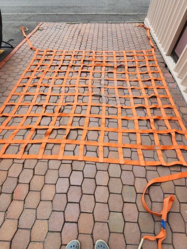 Mocco Type Belt Sling for Hanging Loads Cargo Handling Net MO-50-30B Sling Mocco Sling Belt Bag Fixing Net Maruzen Textile 3ม. x 3ม