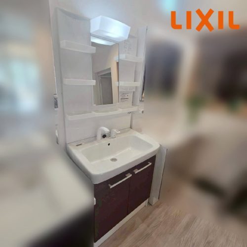 โชว์รูมจัดแสดง Lixil Oft โต๊ะเครื่องแป้งห้องน้ำกว้าง 75 ซม.ตู้กระจกกระจกเดี่ยว/D5136