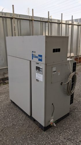 (เริ่มต้นที่ 1,000 เยน) คอมเพรสเซอร์ Anest Iwata 10 แรงม้า 3 เฟส 200V ชนิดไร้น้ำมันยืนยันการทำงานมีวิดีโอรวมรายการแต่ละรายการ